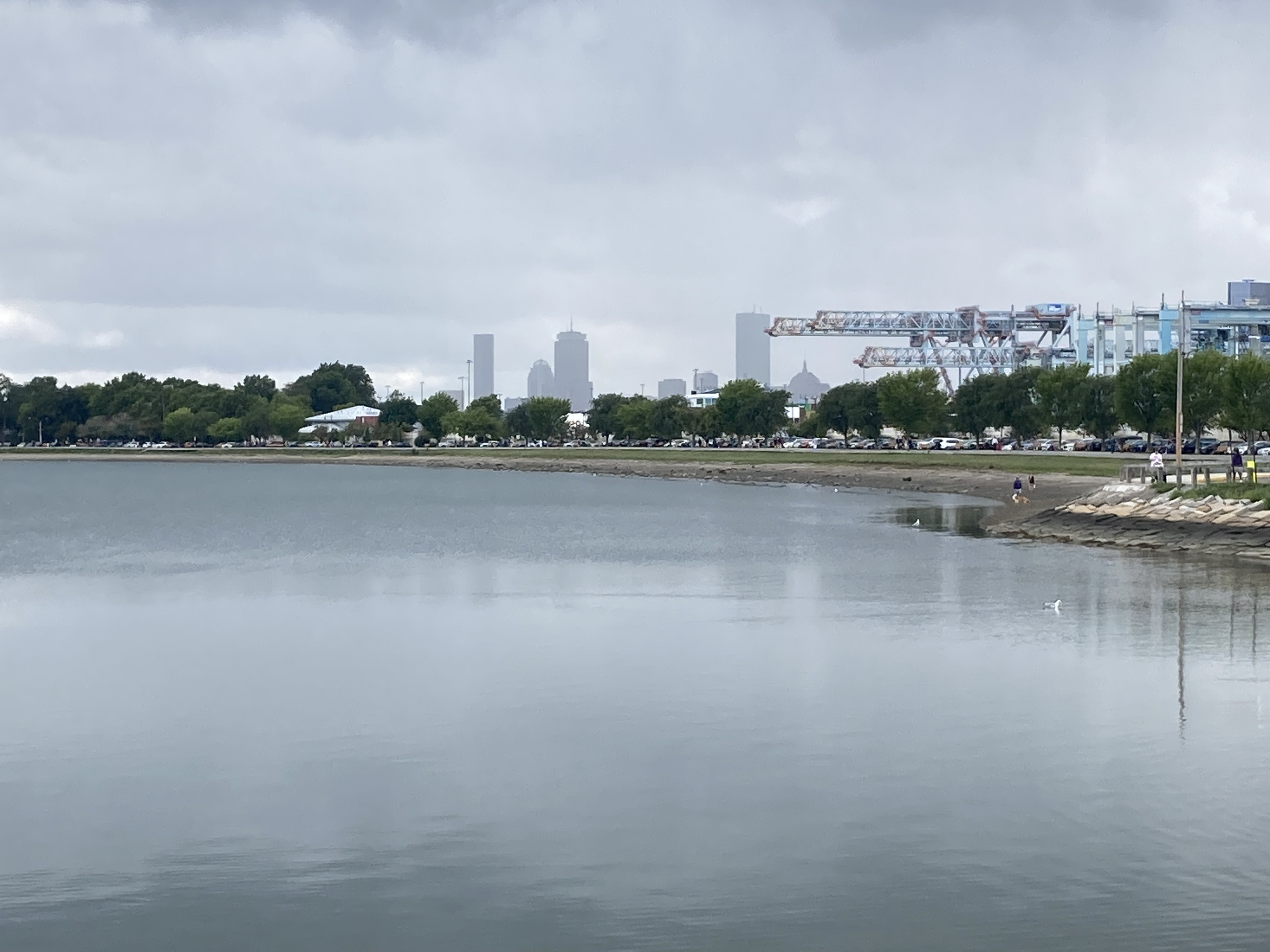 Boston with fog and water