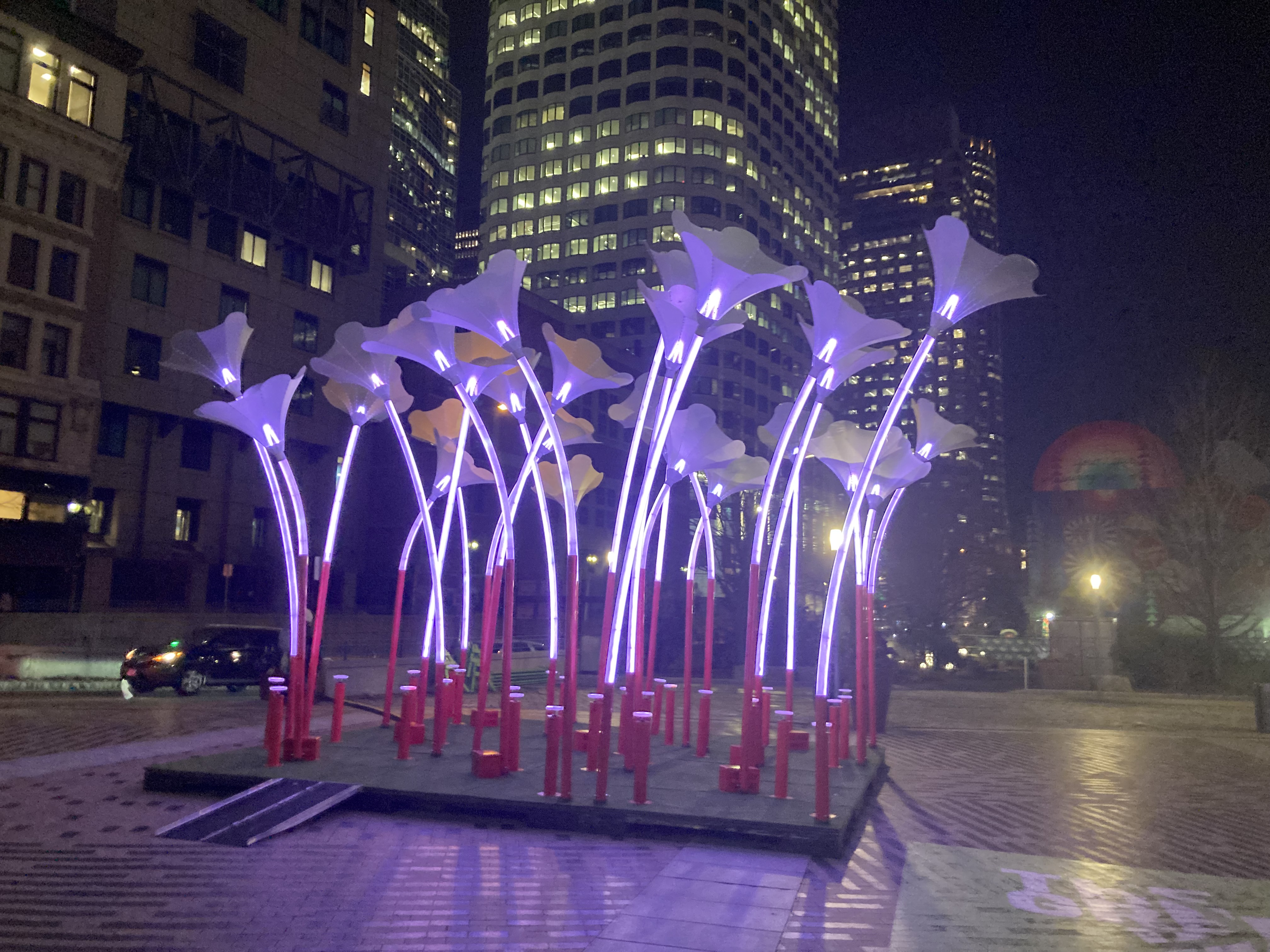 Trumpet Flowers by Amigo & Amigo across the street from South Station