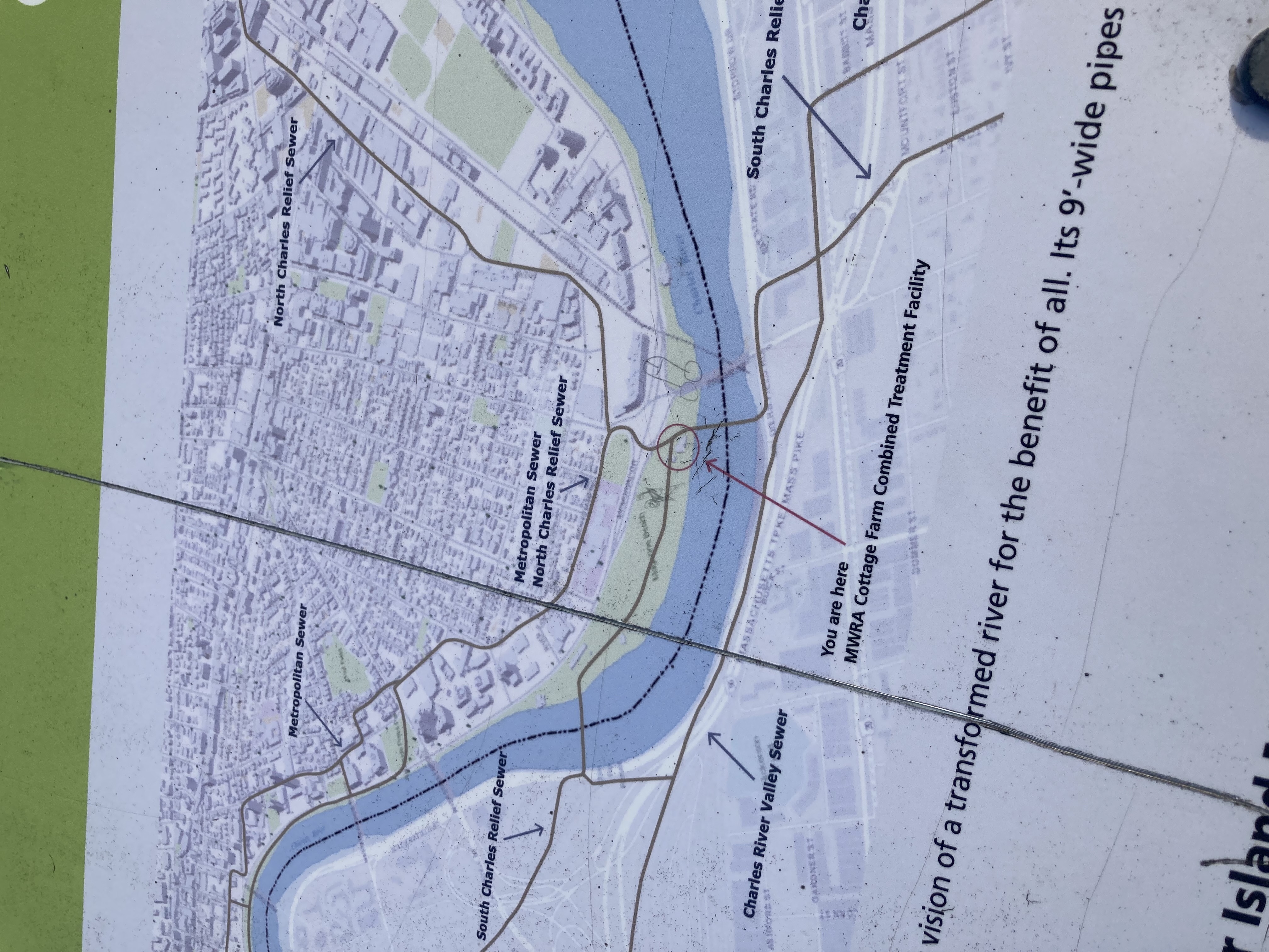 A nice informational sign telling us how the sewers handle the river.