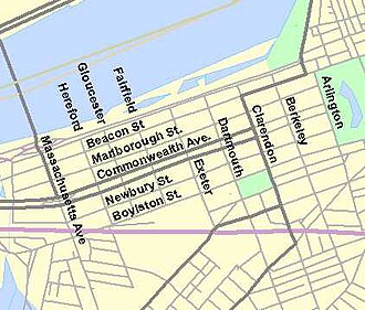 The alphabetical streets of Back Bay. Arlington, Berkley, Claredon, Dartmouth, Exeter, Fairfield, Glouster, Hereford.