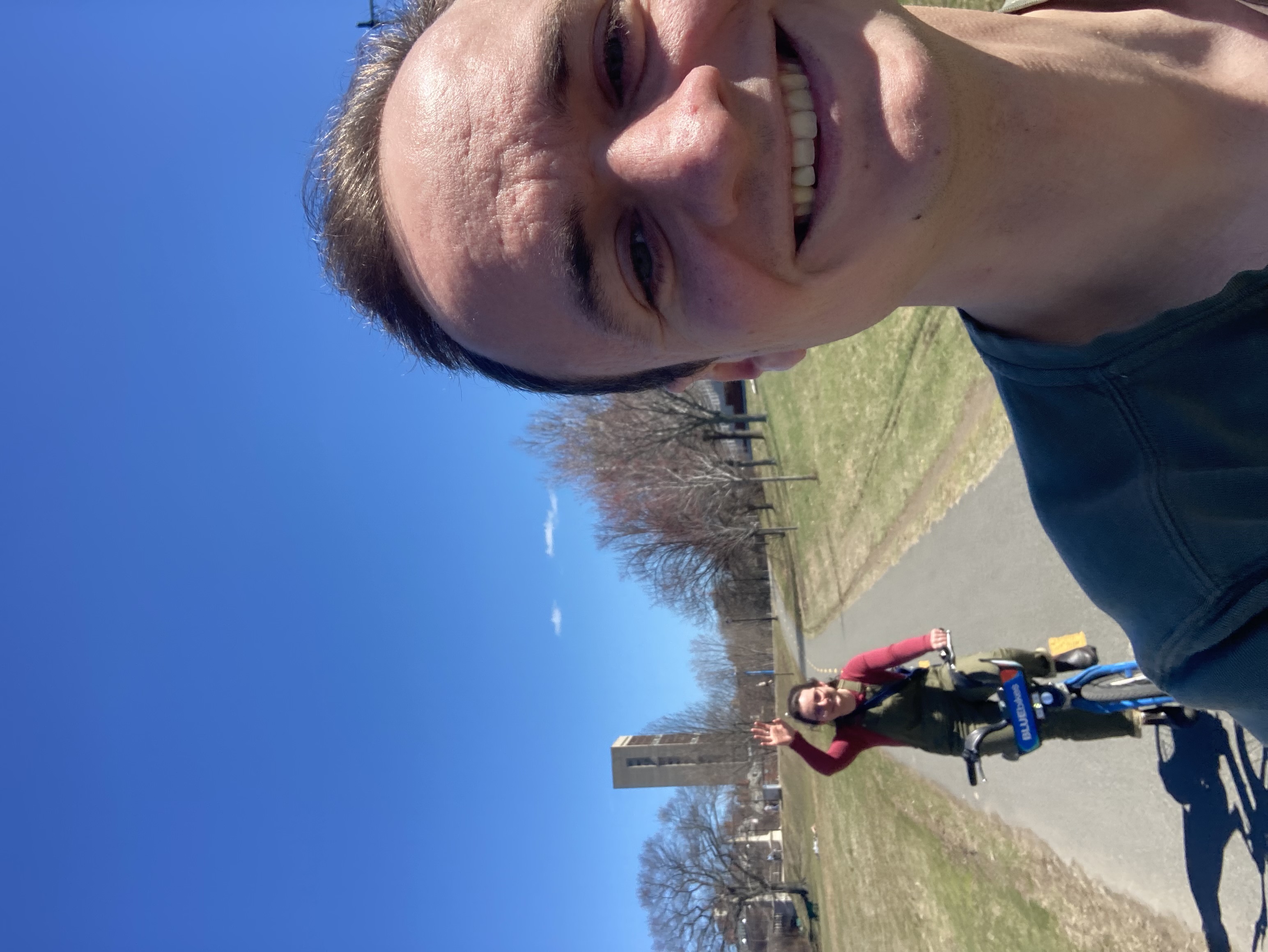 Look at us riding bikes!